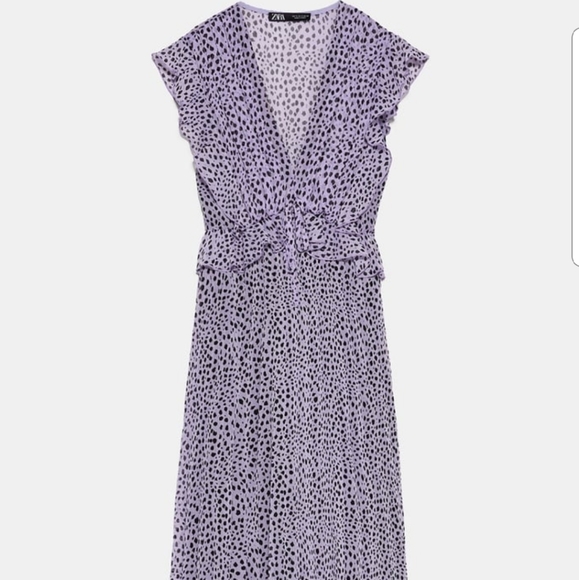 ZARA Printed Pleated Dress - Picture 4 of 9